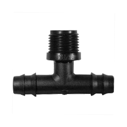 Тройник 16мм, с наружной резьбой 1/2" для капельной линии